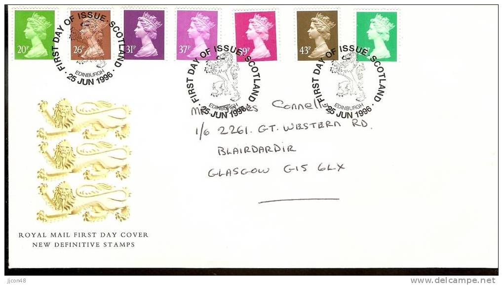 Great Britain 1996 Definitives.  Special Scottish Postmark - 1991-00 Ediciones Decimales