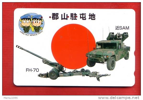 Japan Japon Telefonkarte -  Militär Militairy Krieg War   Rakete Rocket Fusée Geschütz Kanone - Armee