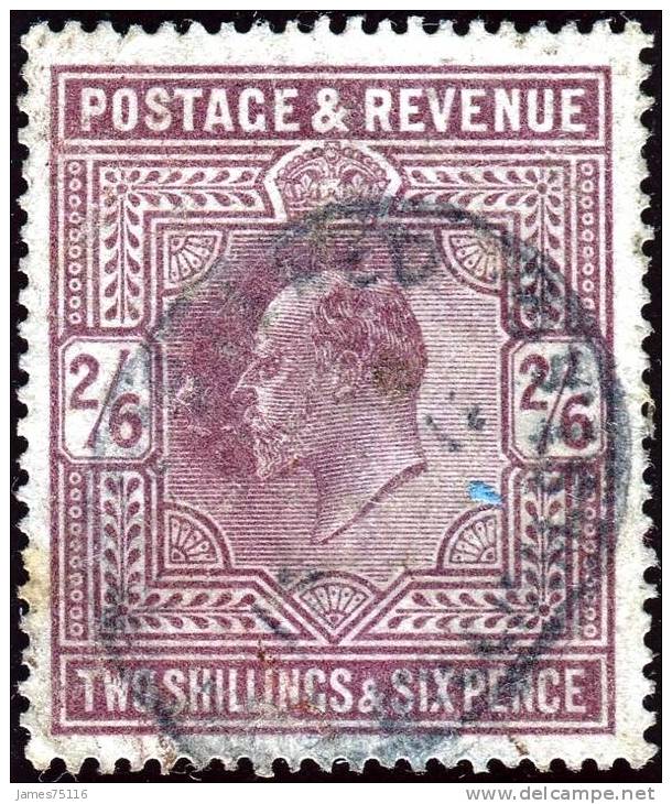 King Edward VII - 1902/10 De La Rue.  2/6 Lilac. VFU. SG #178, Scott #139, Y&T #118. SUP. - Usati