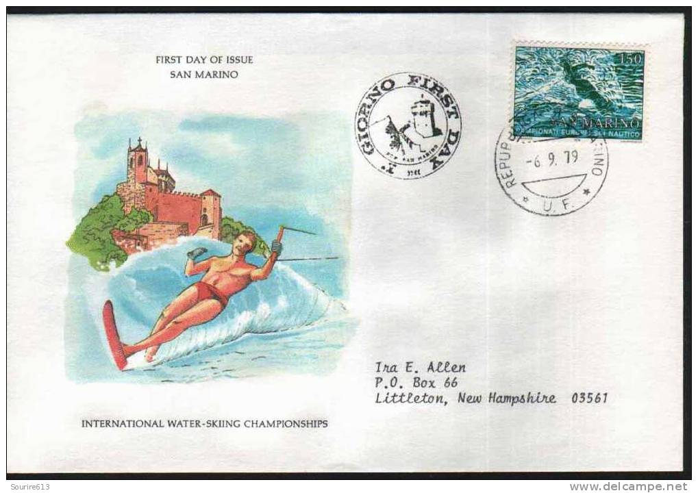 Fdc San Marin 1979 Ski Nautique Championnat D'Europe - Water-skiing