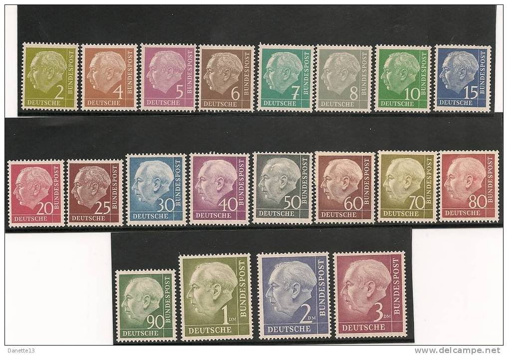 MICHEL - BAND 2 - 1954 - FREIMARKEN : BÜNDESPRÄSIDENT THEODOR HEUSS (I)I - Unused Stamps