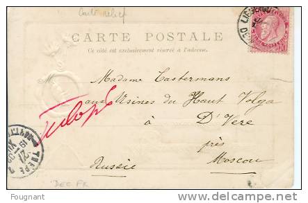 Fantaisie: Carte Couleur:Cochon.Carte En Relief 1902.envoyée En Russie. - Varkens
