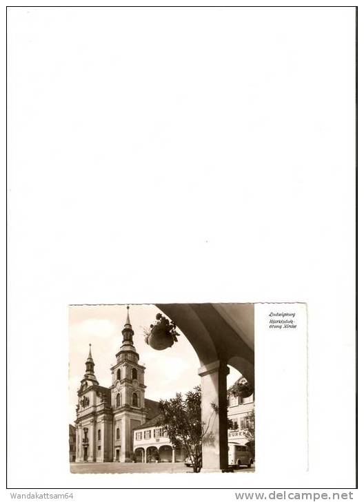 AK Ludwigsburg Marktplatz – Evang. Kirche VW-Käfer 21.9.63 Franckh-Verlag, Stuttgart-O. – Nr. 26729-95a - Ludwigsburg