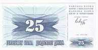 Bosnia-Herzegovina 25 Dinara -UNC-1992 Year - Bosnie-Herzegovine