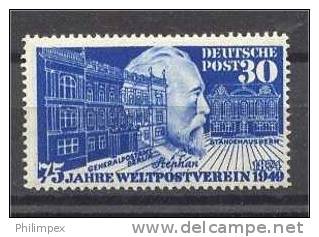 GERMANY, BUND, 75 TH ANNIVERSARY OF THE UPU  STEPHAN 1949,  NH - Unused Stamps