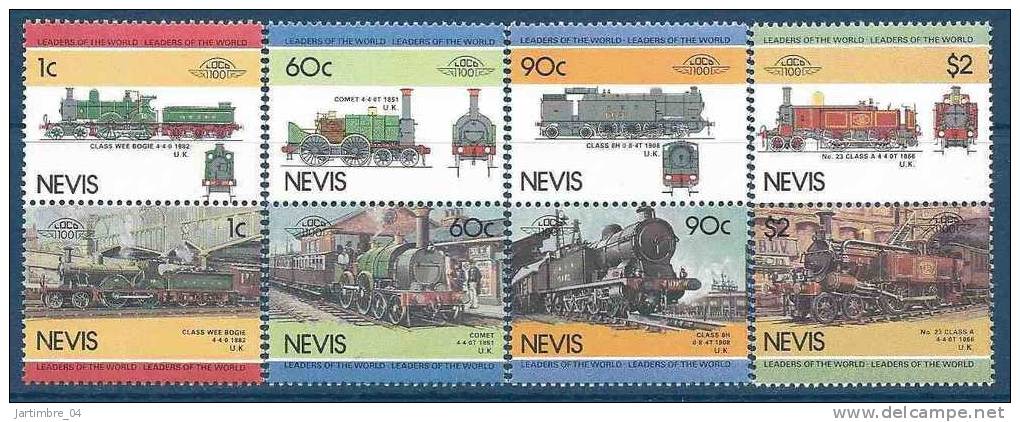 1985 NEVIS 279-86** Trains 3 - St.Kitts Und Nevis ( 1983-...)