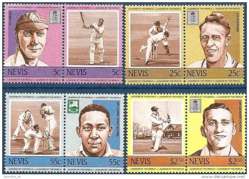 1984 NEVIS 213-20** Cricket - St.Kitts E Nevis ( 1983-...)