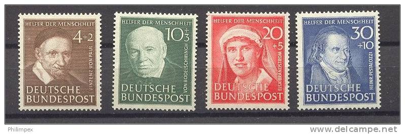 GERMANY, BUNDESREPUBLIK, SET PERSONNALITIES 1951, NEVER HINGED - Nuovi