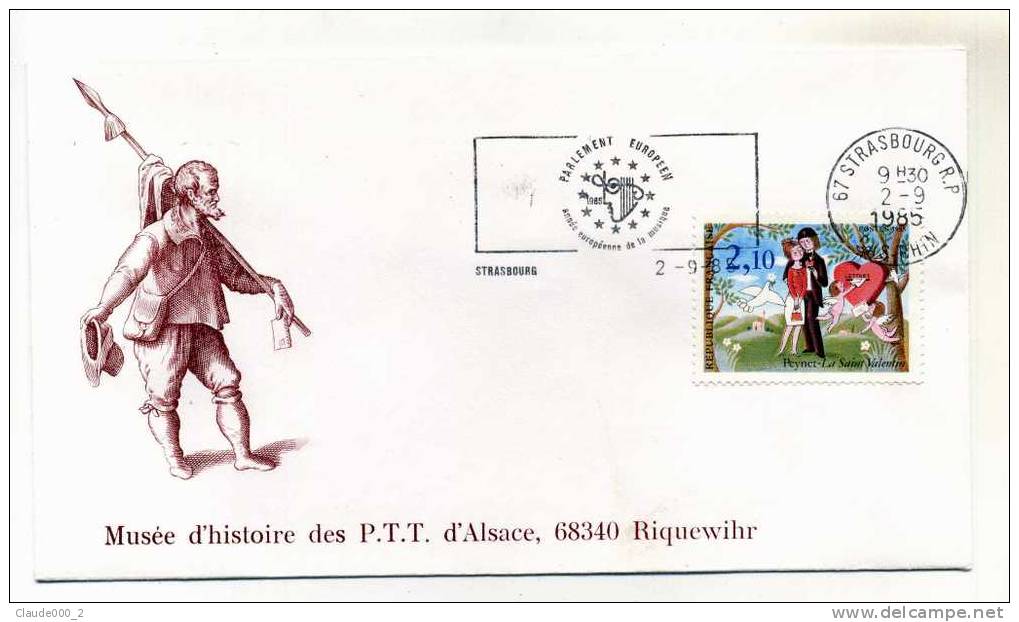 ENVELOPPE  MUSEE D'HISTOIRE DES PTT D'ALSACE 68340 RIQUEWIHR - Tijdelijke Stempels