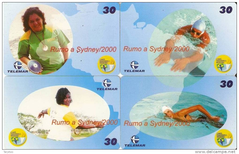PUZZLE DE 4 TARJETAS DE BRASIL DE LAS OLIMPIADAS DE SIDNEY 2000 (OLIMPIC GAMES) - Rompecabezas