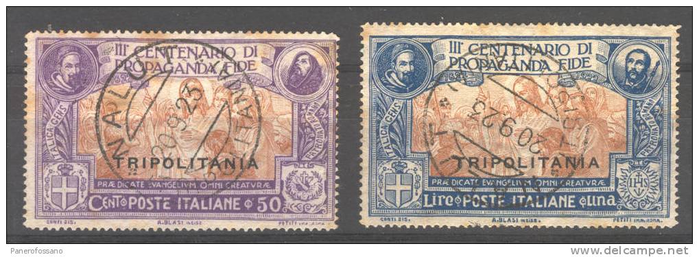 1923 - TRIPOLITANIA - PROPAGANDA FIDE - SERIE COMPLETA Con RITOCCO - CAT. € 185,00 - Tripolitania