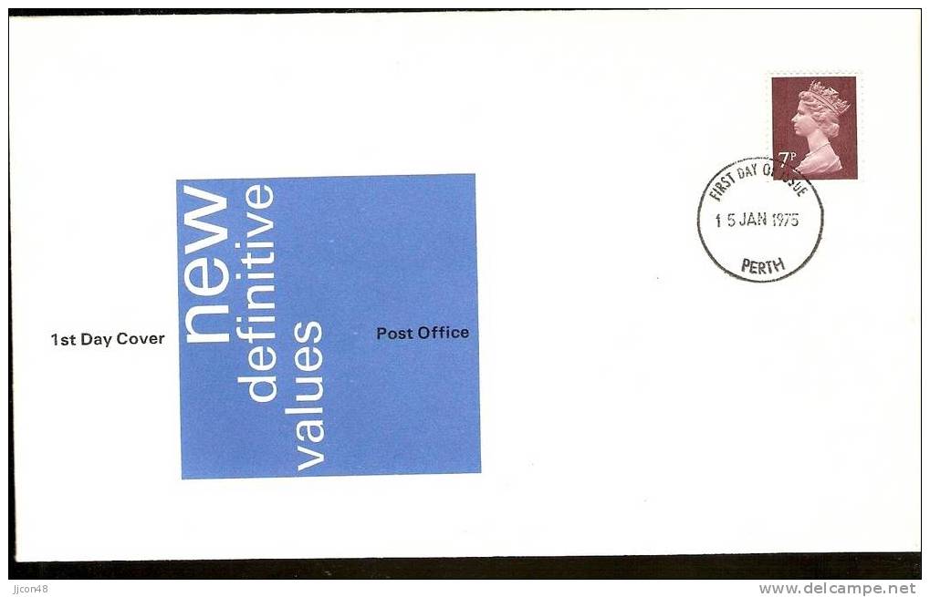 Great Britain 1975 Definitives. FDC.  Perth  Postmark - 1971-1980 Decimal Issues