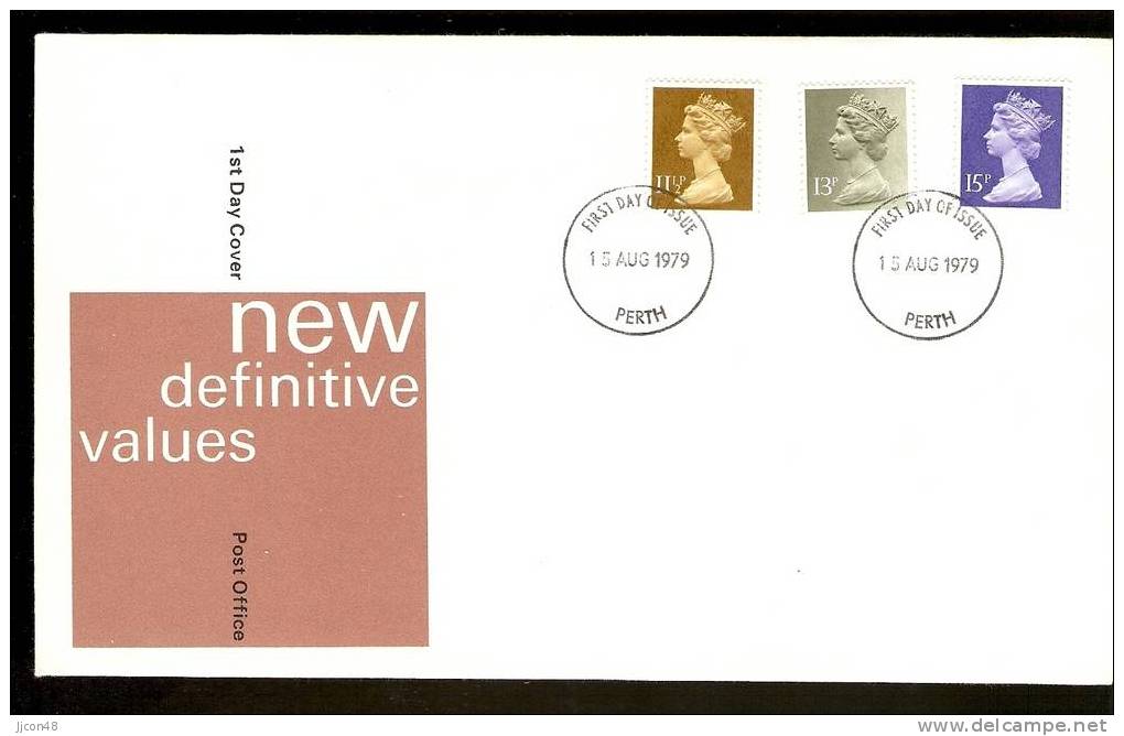 Great Britain 1979 Definitives. FDC.  Perth Postmark - 1971-1980 Decimal Issues