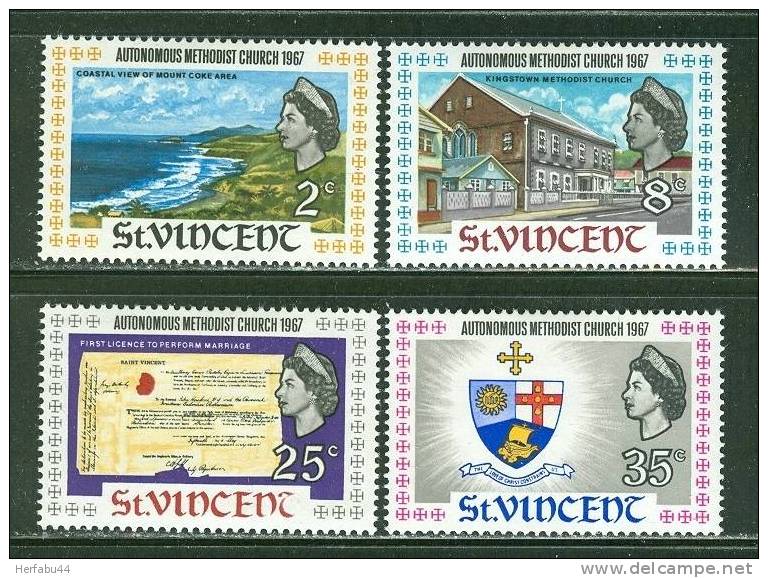 St. Vincent      Methodist Church   Set  SC# 252-55 Mint - Christianity