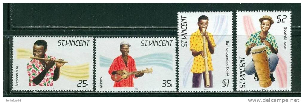 St. Vincent    Traditional Instruments   Set   SC# 845-48 MNH** - St.Vincent (1979-...)