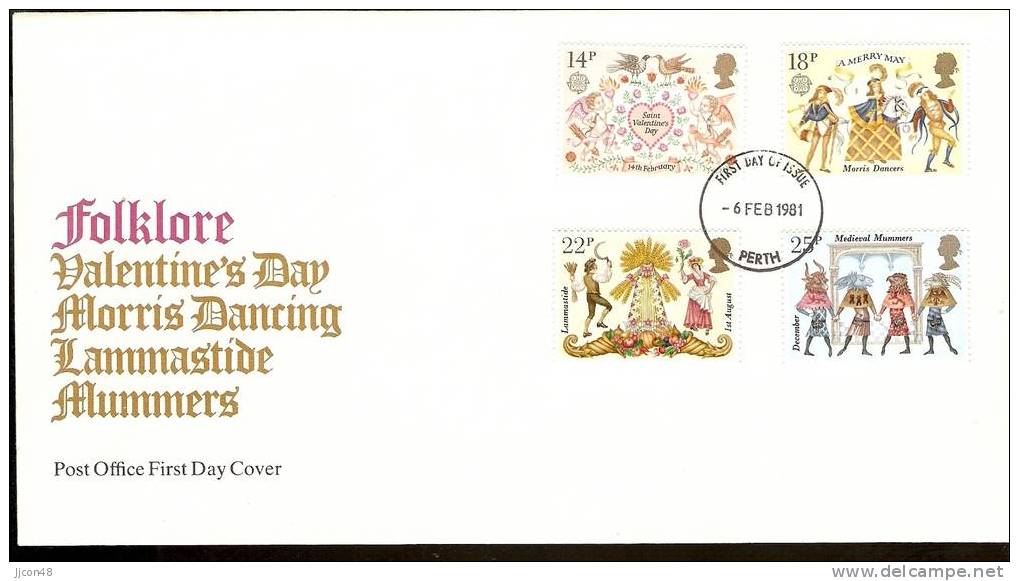 Great Britain 1981  Europa +Folklore  FDC.  Perth Postmark - 1981-1990 Em. Décimales