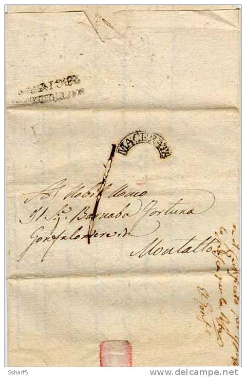 MACERATA Regina - Montalto 1823 - 1. ...-1850 Prefilatelia