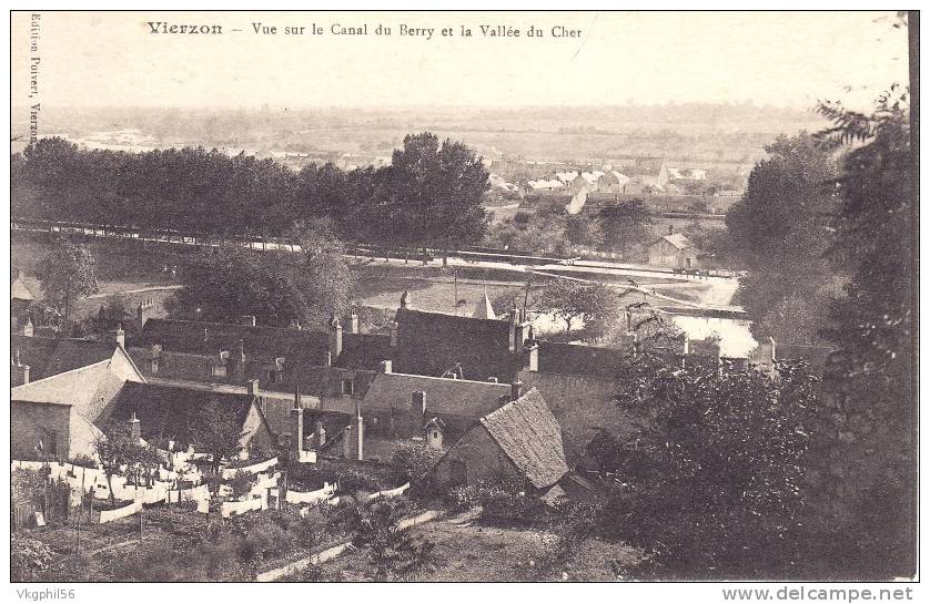 VIERZON Canal Du Berry, Vallée Du Cher   Circulée En 1914 - Vierzon