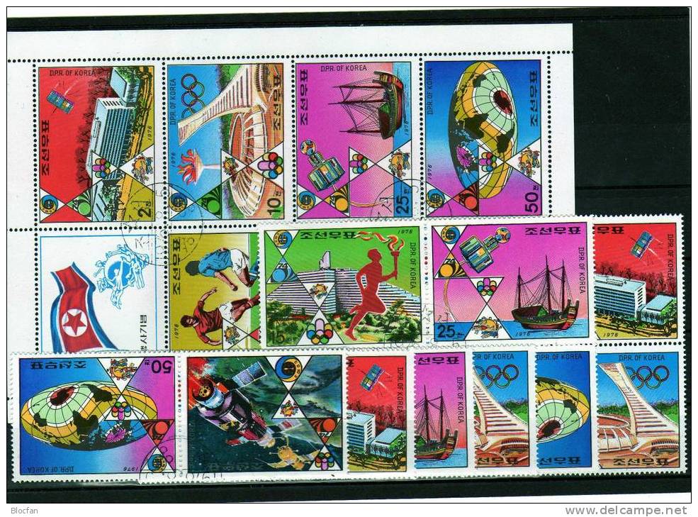 Jahrestage Und Ereignisse 1976 Korea 1523/9, 2x4 - Block + Kleinbogen O 22€ - U.P.U.