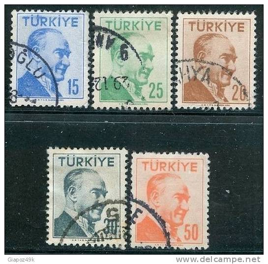 ● TURKIYE  - REPUBBLICA  - 1956 / 57  - N.  1304 . . . .  Usati   -  Lotto  410 - Gebraucht