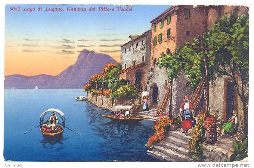 Lago Di Lugano. Gandria Del Pittore Usadel, 1919 Bender Verlag - Gandria 