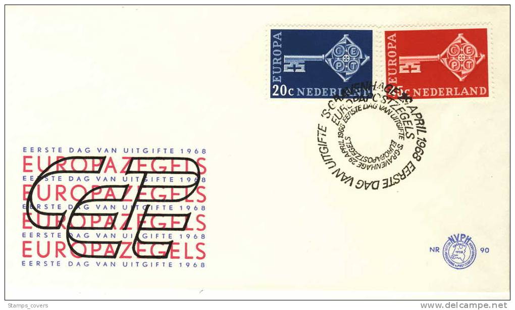 NEDERLAND FDC MICHEL 899/900 EUROPA 1968 - 1968