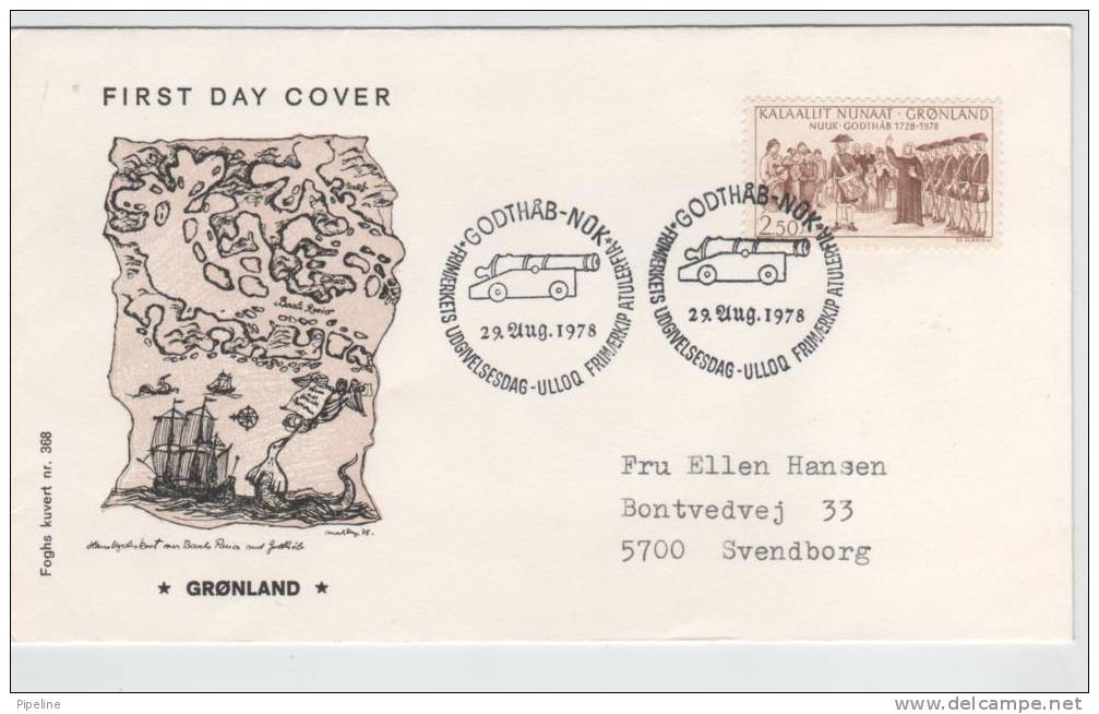 Greenland FDC Godthab/NUUK 250th. Anniversary 29-8-1978 With Cachet - Other & Unclassified