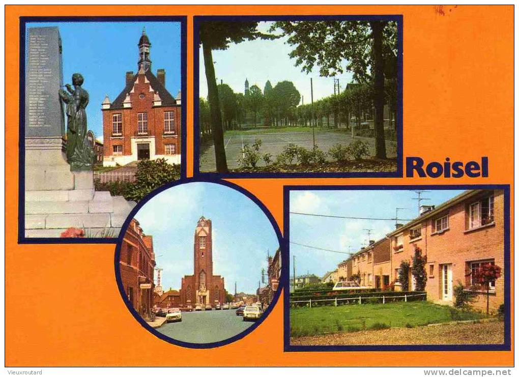 CPSM. ROISEL.SOMME.  L'HOTEL DE VILLE . LE TENNIS. - Roisel