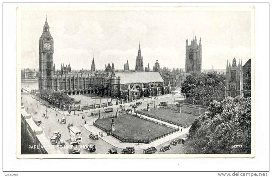 OLD FOREIGN 1927 -  UNITED KINGDOM - ENGLAND - LONDON - PARLIAMENT SQUARE - BUS - Houses Of Parliament
