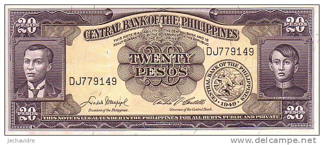 PHILIPPINES   20 Pesos  Non Daté   Pick 137d     ***** BILLET  NEUF ***** - Philippines