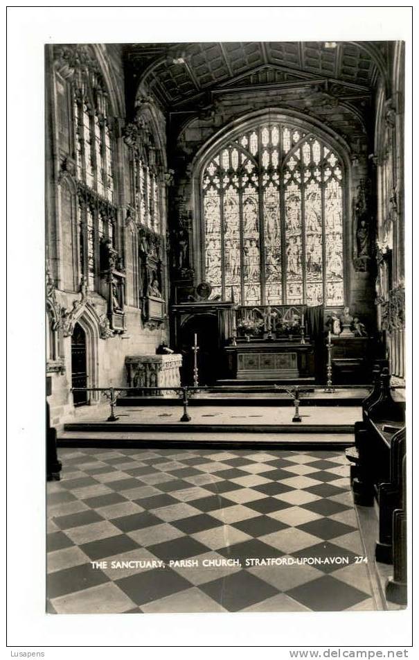 OLD FOREIGN 1956 - UNITED KINGDOM - ENGLAND - THE SANCTUARY PARISH CHURCH STRATFOR UPER AVON - Stratford Upon Avon