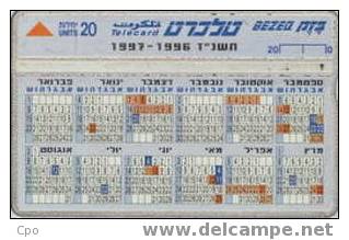 # ISRAEL 135 Calendar 1996-1997 20 Landis&gyr 09.96 Tres Bon Etat - Israël