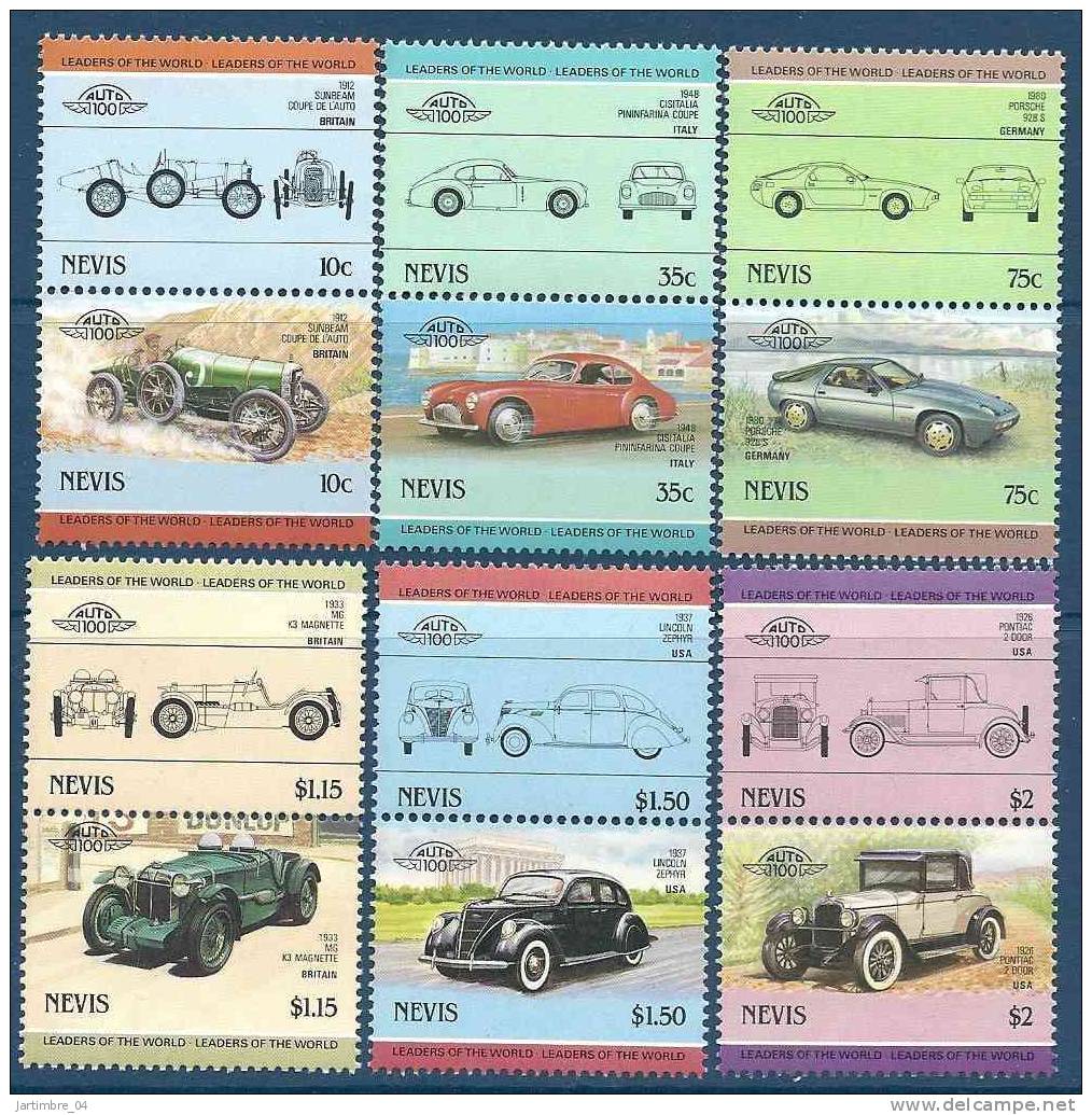 1985 NEVIS 327-38** Autos 4 - St.Kitts And Nevis ( 1983-...)