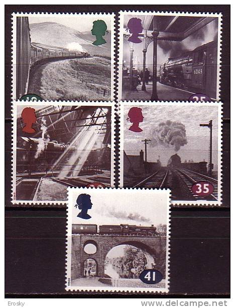 P2531 - GRANDE BRETAGNE Yv N°1733/37 ** AGE DE LA VAPEUR - Unused Stamps