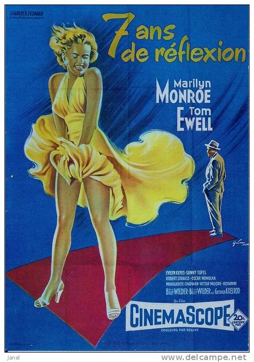 -  C.P.M - CINEMA - FILM - AFFICHES SUR CARTE - SEPT ANS DE REFLEXION - Posters On Cards