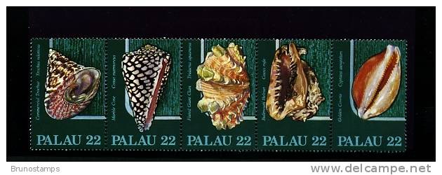 PALAU - 1986  SHELLS  STRIP   MINT NH - Palau