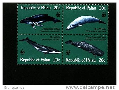 PALAU - 1983  WWF  WHALES  BLOCK   MINT NH - Palau