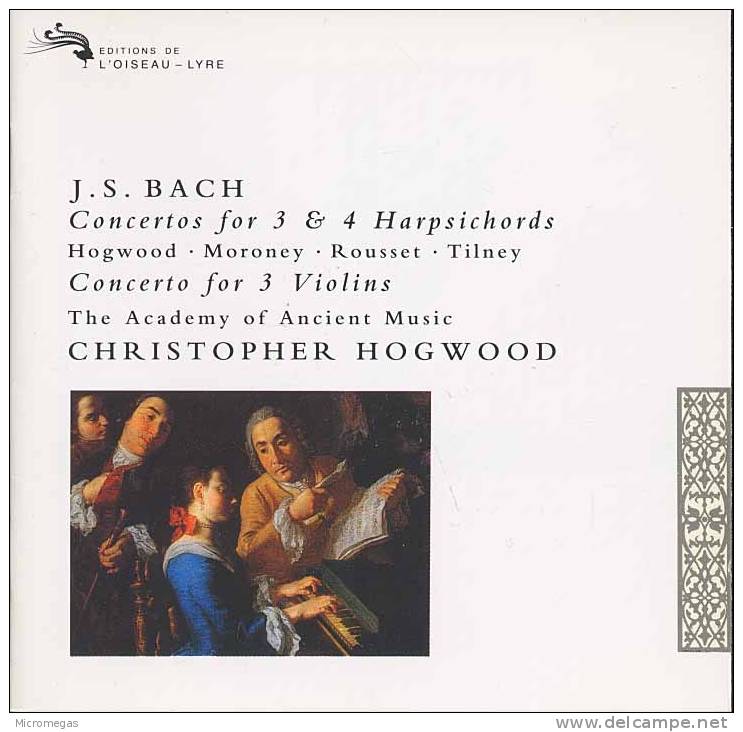 Bach : Concertos Pour 3 & 4 Clavecins, Hogwood - Classique