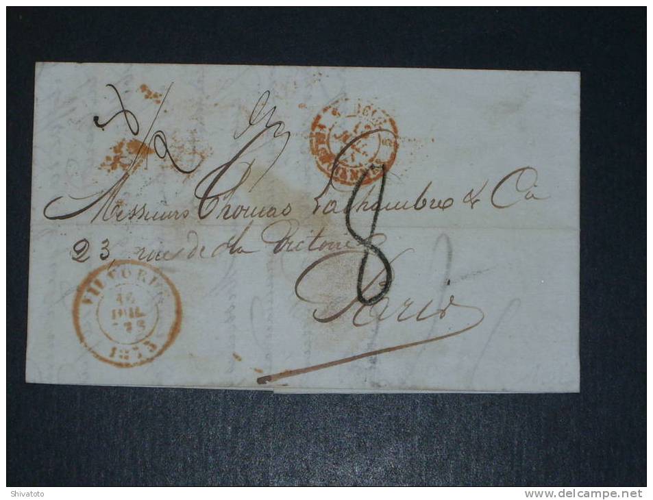 (652) Superbe Precuseur De Vilvoorde (16/07/1855) Vers Paris (18/07/1855) Via Valienciennes (Belg, A Valenciennes 18/07/ - 1830-1849 (Belgique Indépendante)