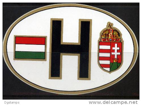 Hungría Sticker Para Automóvil. "H" Con Los Símbolos Nacionales (Bandera Y Escudo) - Automovilismo - F1