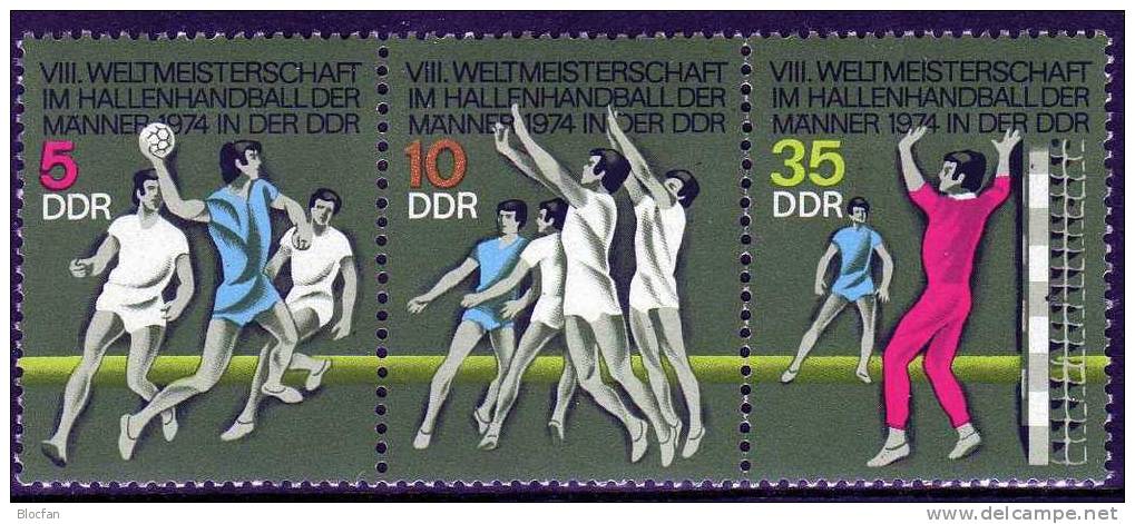 Handball WM Der Männer DDR 1928/0 Plus ZD - Streifen  ** 3€ - Hand-Ball