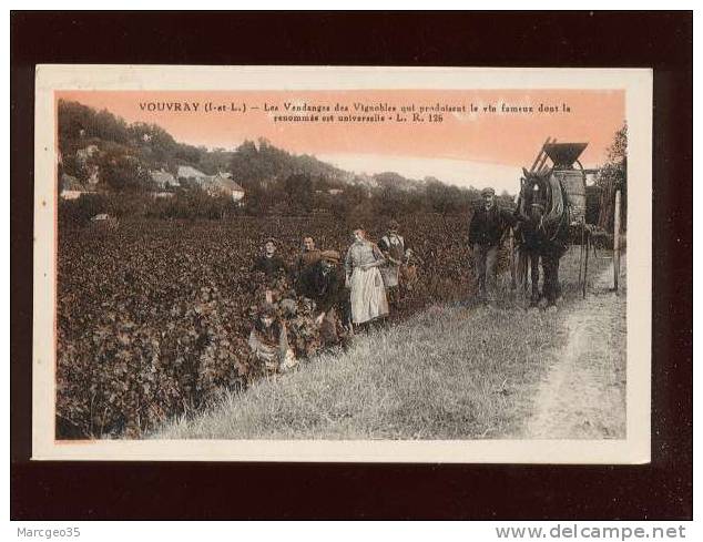 Vouvray Les Vendanges Des Vignobles édit.L.ROY N° 126 Animée Vin Attelage  Belle Carte - Vouvray