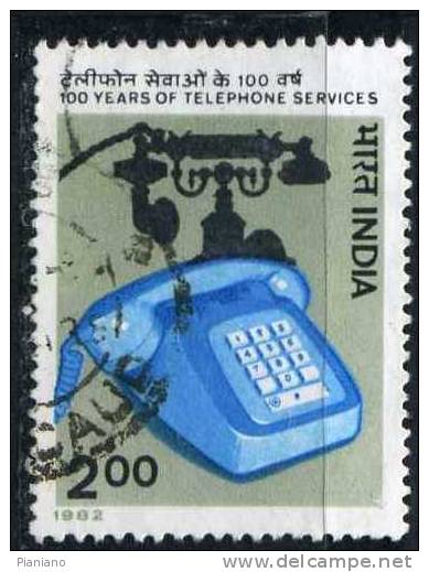 PIA - INDIA - 1982 : Centenario Della Messa In Servizio Del Telefono - (Yv 700) - Usati