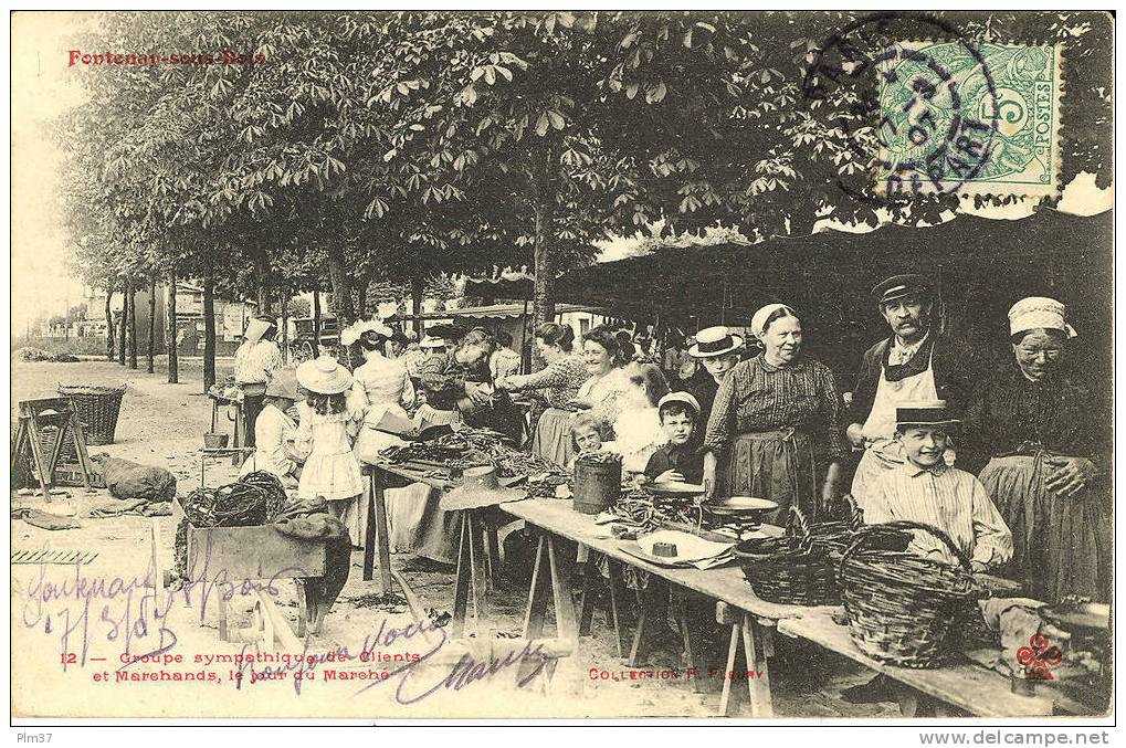 FONTENAY SOUS BOIS - Le Jour Du Marché - Groupe Sympathique - TB Plan - Voy. 1907, Parfait état - Fontenay Sous Bois