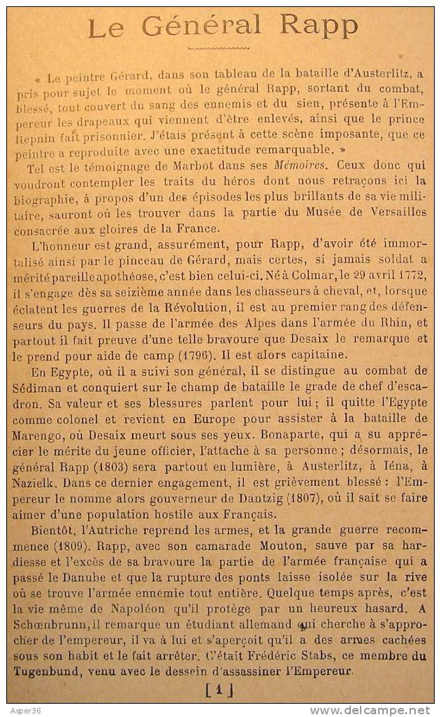 Bibliotheque Récits Militaires "Le Siège De Dantzig" Général Rapp 1896 - 1801-1900