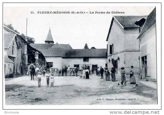 Cpa  FLEURY MEROGIS La Ferme Du Chateau  Boeufs Au Joug Animée Collec P Allorge Serie Cl 7 - Fleury Merogis