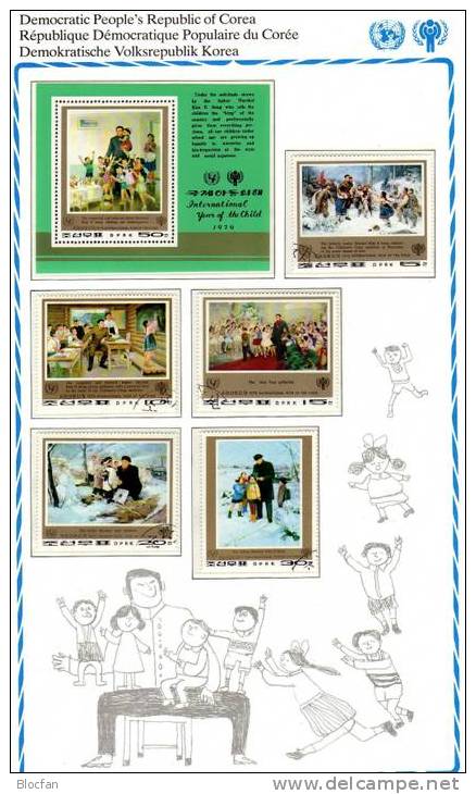 UNO Jahr Des Kindes Kim Bei Kindern Korea 1835/9 + Block 57 O 4€ - UNICEF