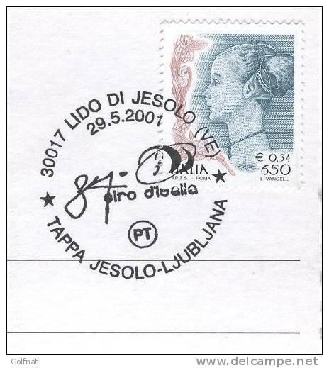 2001 ITALIE CACHET 84° GIRO  ETAPE JESOLO - Ciclismo