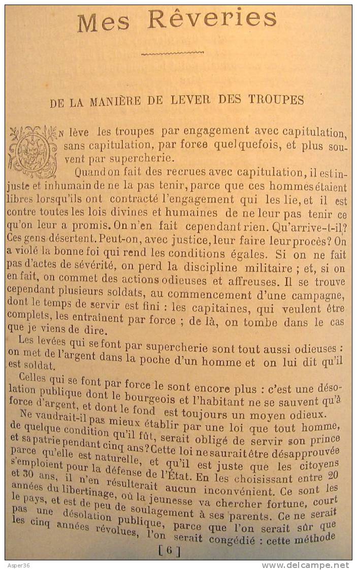 Bibliotheque Récits Militaires "L'Armée De L'Avenir, Mes Rêveries" Maurice De Saxe 1896 - 1801-1900