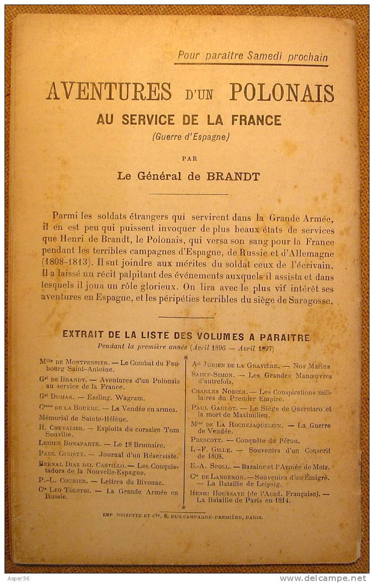 Bibliotheque Récits Militaires "L'Armée De L'Avenir, Mes Rêveries" Maurice De Saxe 1896 - 1801-1900